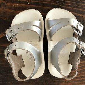 Salt water Sandals by Hoy baby size 3 silver